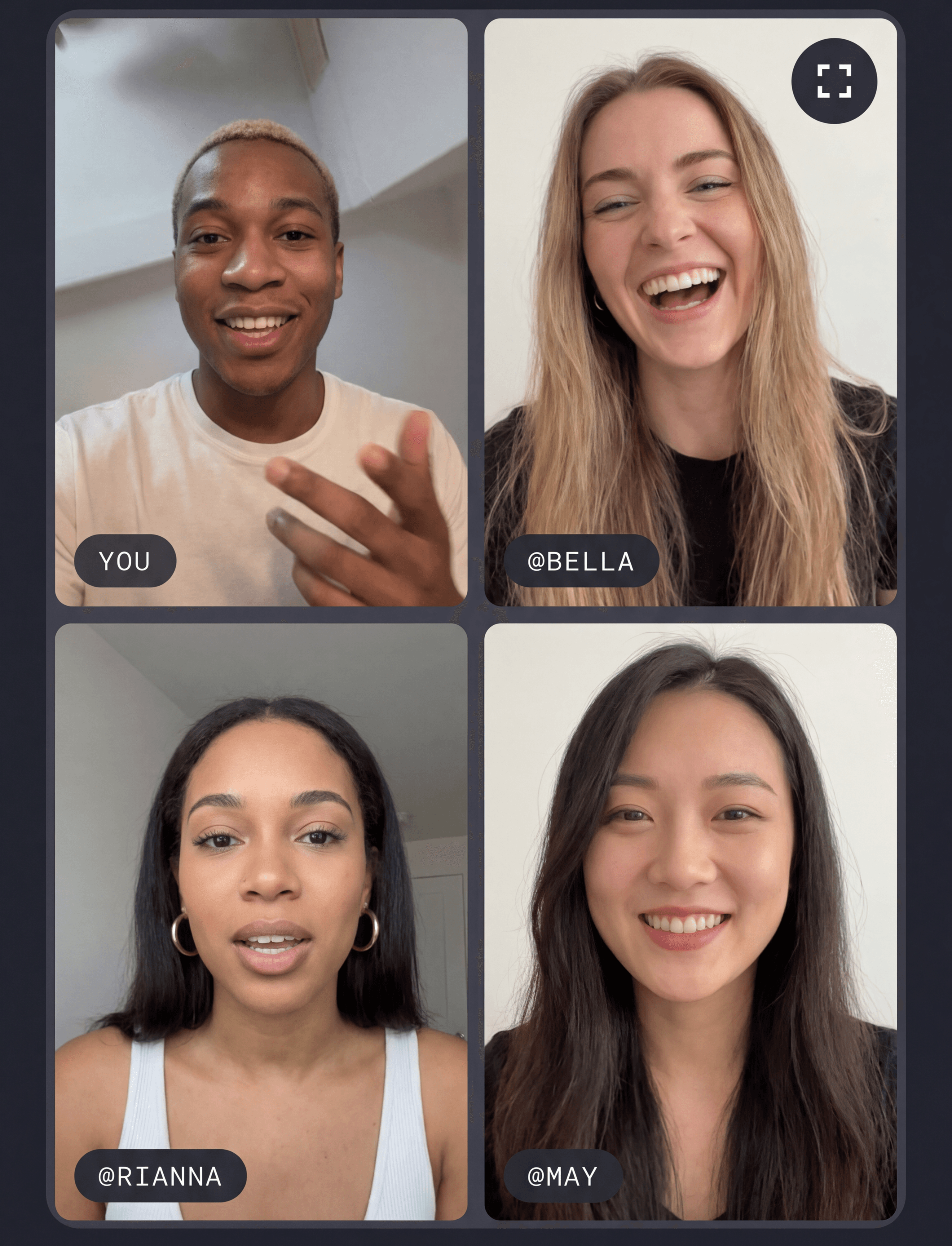 Group call viewed on a phone